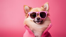 Adorable Dog In A Pink Barbie Costume