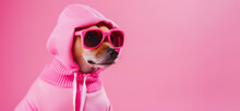 Cute And Furry Dog Dons A Pink Barbie Outfit