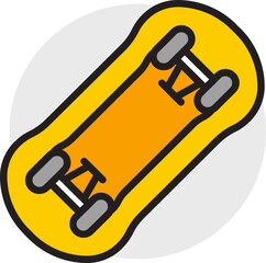 Poster - Isolated Skateboard icon in yellow color.