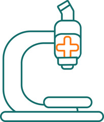 Poster - Line art illustration of Microscope icon.