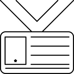 Wall Mural - ID Card Icon In Black Line Art.