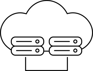 Wall Mural - Cloud Server Icon In Outline Style.