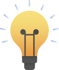 Poster - Light Bulb Icon In Yellow And Black Color.