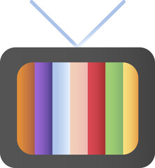 Sticker - Colorful TV Screen Icon In Flat Style.