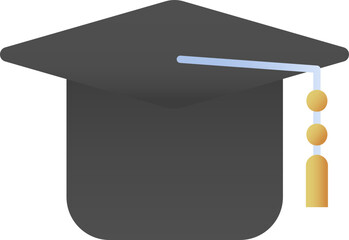 Poster - Black Mortarboard Or Graduation Cap Icon In Flat Style.