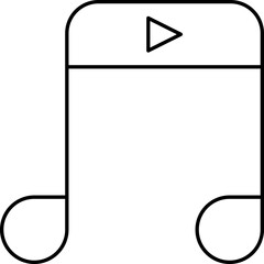 Sticker - Play Music Icon Or Symbol In Black Line Art.