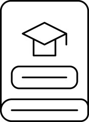 Poster - Graduation Book Flat Icon In Black Outline.