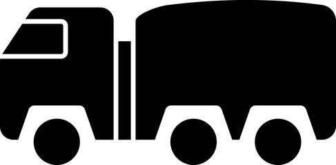 Poster - Military Truck Icon In B&W Color.