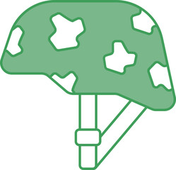 Wall Mural - Army Helmet Icon In Green And White Color.