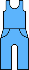 Sticker - Illustration Of Tank Top And Trouser Icon In Blue Color.