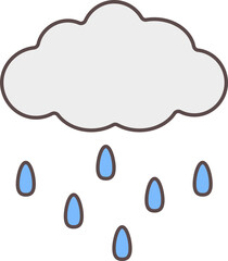 Poster - Rain Cloud Icon In Gray And Blue Color.