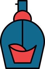 Sticker - Illustration Of Perfume Icon In Blue And Red Color.