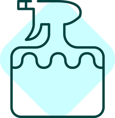 Poster - Blue Thin Line Spray Bottle Square Icon.