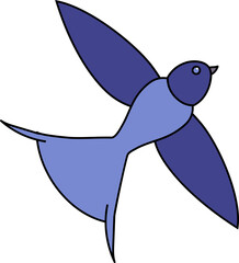 Poster - Cartoon Character Of Fly Swallow Blue Icon.