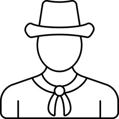 Wall Mural - Faceless Brazil Man wearing hat Icon in Line Art