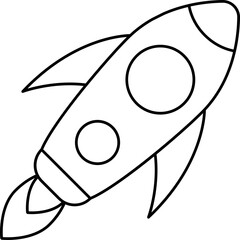 Poster - Stroke Style Rocket Icon Or Symbol.