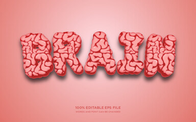 Poster - Brain 3D editable text style effect