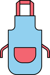 Wall Mural - Apron Icon In Blue And Red Color.