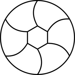 Wall Mural - Isolated Soccer Ball Icon In Line Art.