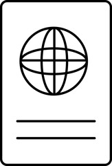 Sticker - Passport Icon In Thin Line Art.