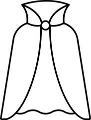 Sticker - Illustration of Fancy Cape or Cloak Icon in Line Art.