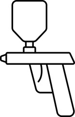 Poster - Spray Gun Icon In Black Line Art.