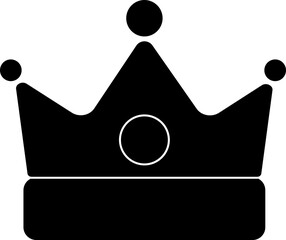 Poster - B&W Illustration Of Crown Icon.