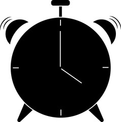 Wall Mural - Alarm Clock Icon in B&W Color.