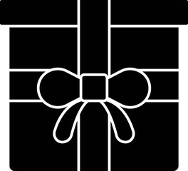 Poster - Gift Box Or Present Icon In Glyph Style.