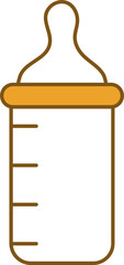 Poster - Feeding Bottle Icon In Yellow And White Color.