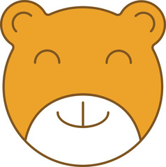 Poster - Yellow And White Color Teddy Bear Face Icon.