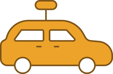 Poster - Toy Car Icon In Yellow And White Color.