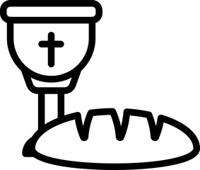 Sticker - Communion Icon in Line Art.