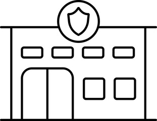 Poster - Security Office Icon In Thin Line Art.