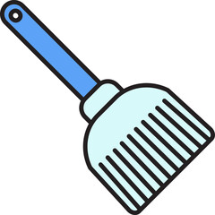 Sticker - Isolated Broom Icon In Blue Color.