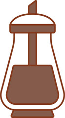 Wall Mural - French Press Icon In Brown And White Color.