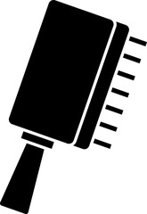 Poster - B&w Boar Bristle Brush Icon in Flat Style.