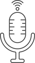 Canvas Print - Microphone Icon In Black Line Art.