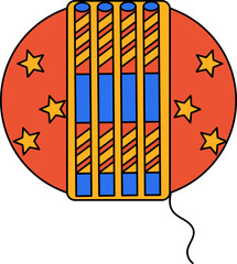 Sticker - Isolated Dynamite Bomb Icon In Multicolor.