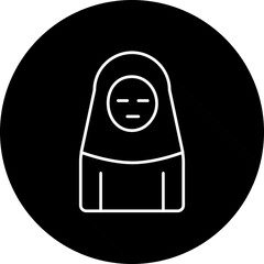 Poster - Islamic Woman Icon In B&W Color.