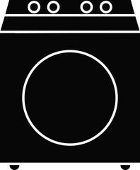 Poster - Washing Machine Icon In B&W Color.