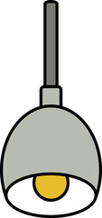 Sticker - Hanging Lamp Icon In Gray And Yellow Color.