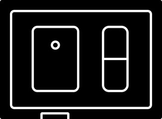 Poster - Outlet Switch Icon In B&W Color.