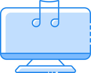 Canvas Print - Song In Desktop Screen Blue Icon.