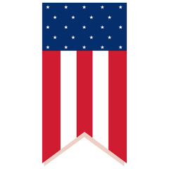 Sticker - American Flag Bookmark Element On White Background.