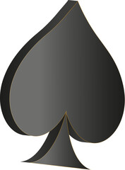 Wall Mural - Grey Playing Card Spade Symbol In 3D Style.