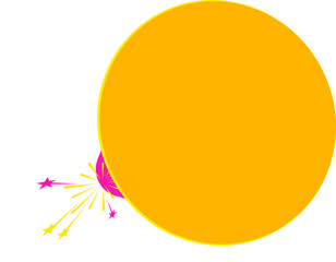 Poster - Top View Of Yellow Firecracker Rocket Element In Flat Style.