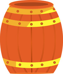 Sticker - Isolated Barrel Element In Orange And Yellow Color.