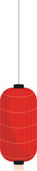 Poster - Hanging Chinese Lantern Element In Red Color.