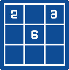 Canvas Print - Sudoku Icon In Blue And White Color.